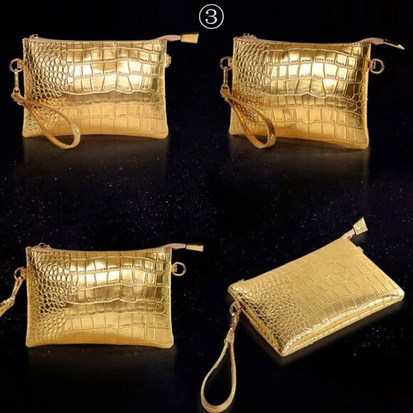 Women Handbag Set Leather Crocodile Pattern Tote Purse Wallet Shoulder Bags - Picture 5 of 7